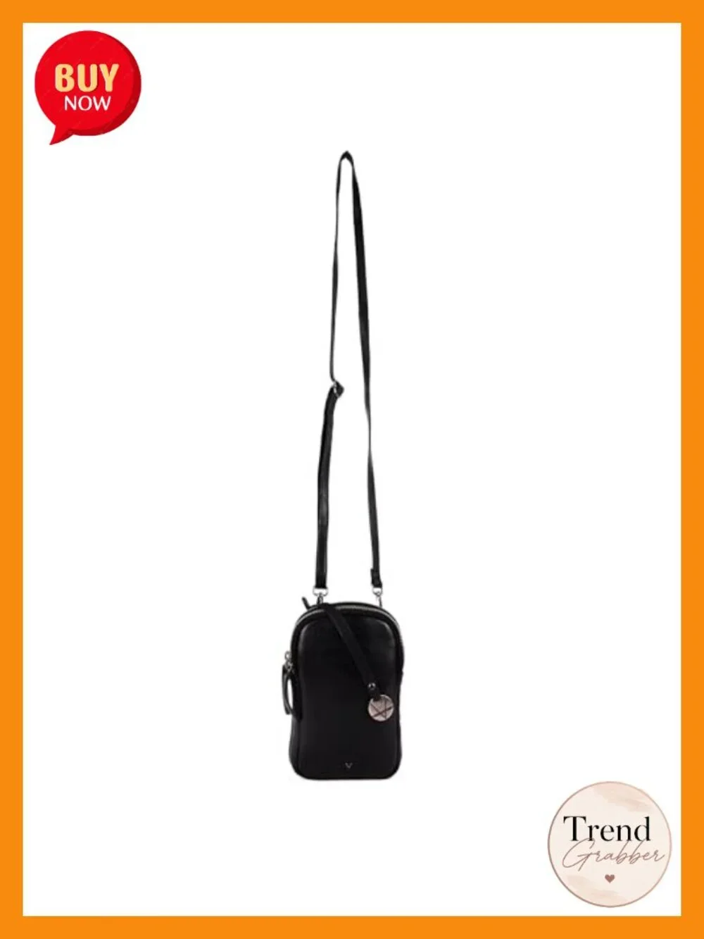 Genuine Italian Leather Small Crossbody Bag with Cell Phone Pocket and